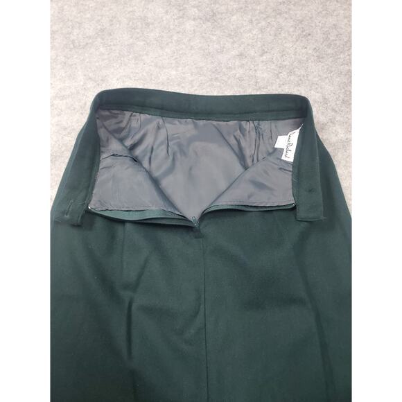 Vintage Women's Diane Richard 8 Dark Green Wool Midi Pencil Skirt Academia - Picture 6 of 8